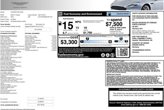 2016 Aston Martin DB9 GT Volante