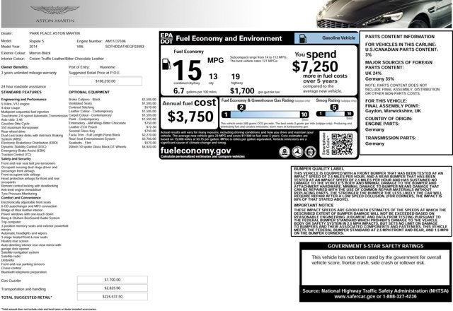 2014 Aston Martin Rapide S 4dr Sdn Auto