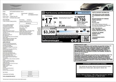 2015 Aston Martin Rapide S 4dr Sdn Auto