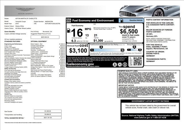 2016 Aston Martin Vanquish Carbon