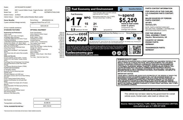 2017 Aston Martin DB11 Launch Edition