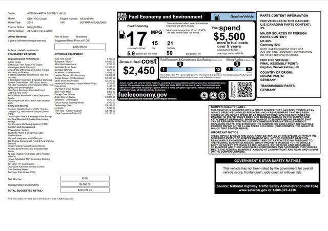 2018 Aston Martin DB11 V12