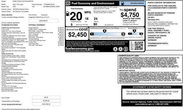 2021 Aston Martin DB11 V8
