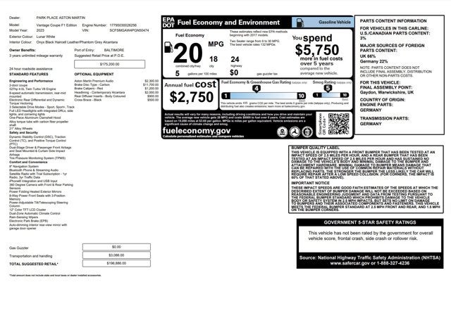 2023 Aston Martin Vantage F1 Edition