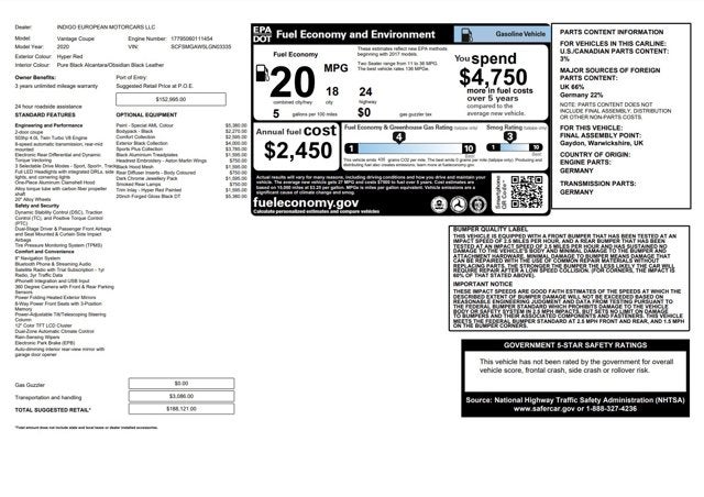 2020 Aston Martin Vantage Coupe