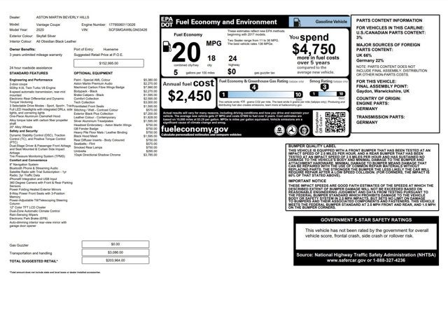 2020 Aston Martin Vantage Coupe
