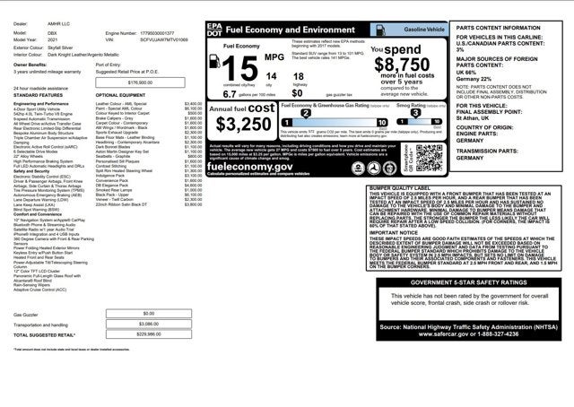2021 Aston Martin DBX AWD