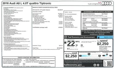 2016 Audi A8 L 4.0T Sport