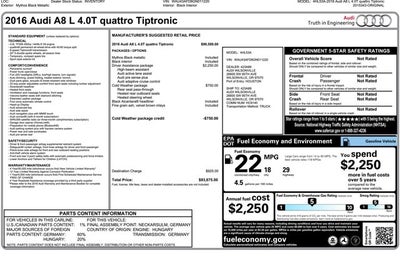 2016 Audi A8 L 4.0T Sport