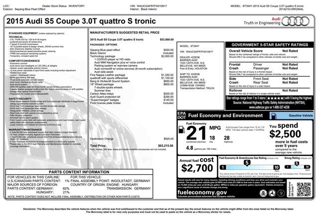 2015 Audi S5 Premium Plus
