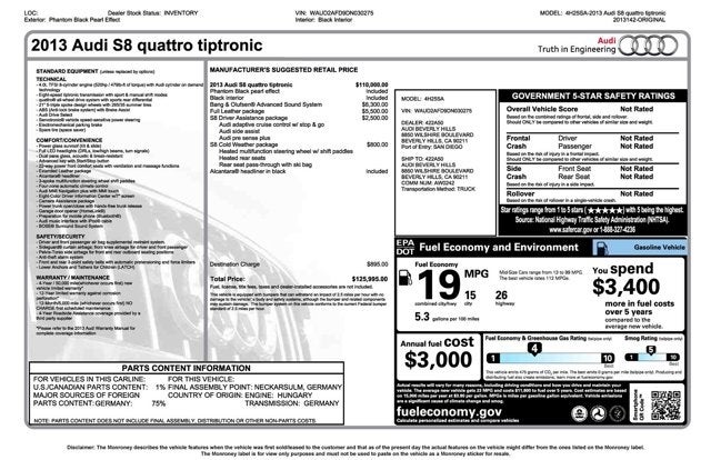 2013 Audi S8 4dr Sdn