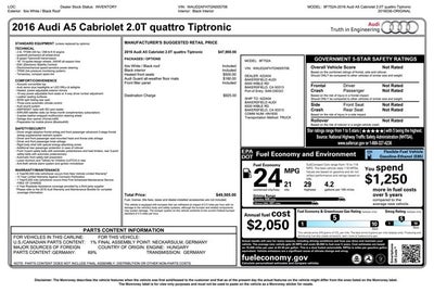 2016 Audi A5 Premium Cabriolet