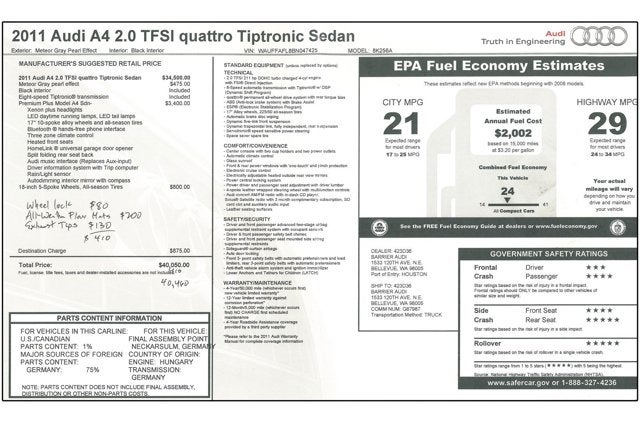 2011 Audi A4 2.0T Premium Plus Quattro
