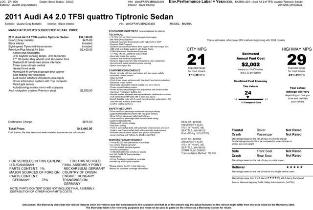 2011 Audi A4 2.0T Premium Plus