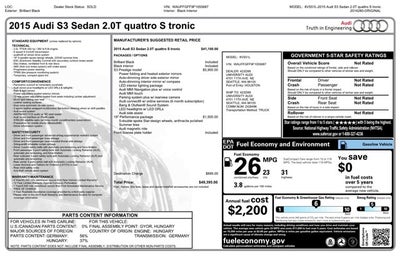 2015 Audi S3 2.0T Prestige