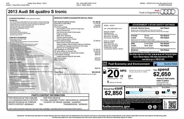 2013 Audi S6 Prestige