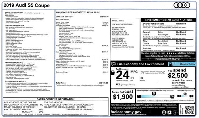 2019 Audi S5 Coupe Premium Plus