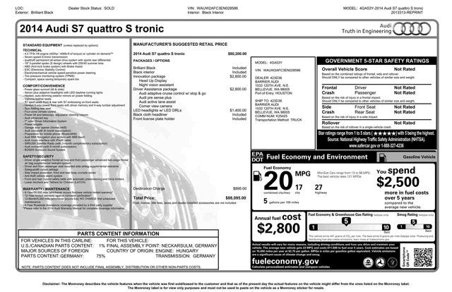 2014 Audi S7 Prestige