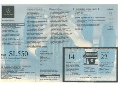 2007 Mercedes-Benz SL550 5.5L V8