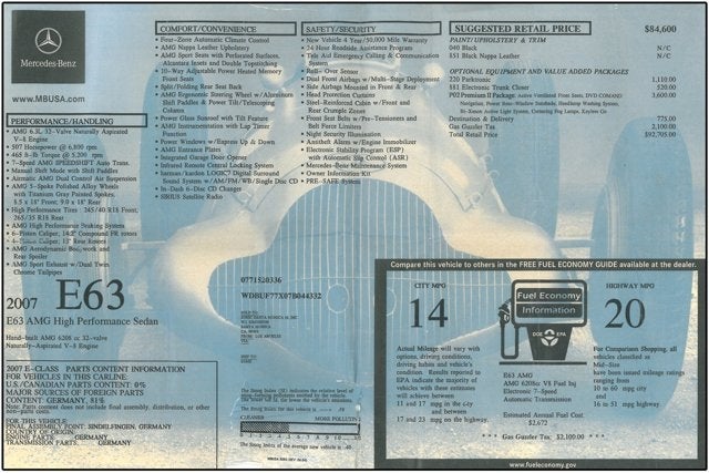 2007 Mercedes-Benz E63 AMG®