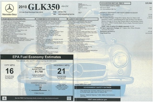 2010 Mercedes-Benz GLK350 GLK 350