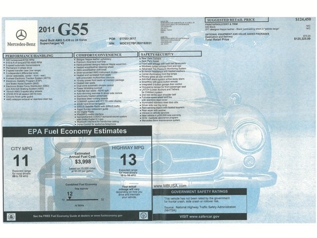2011 Mercedes-Benz G-Class G55 AMG®