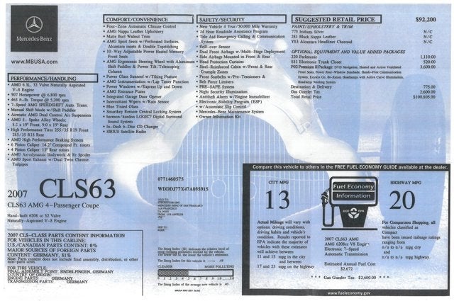 2007 Mercedes-Benz CLS63 AMG®