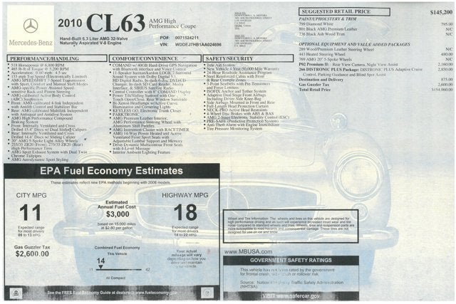 2010 Mercedes-Benz CL63 AMG®