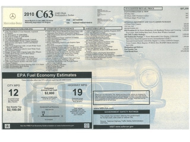 2010 Mercedes-Benz C63 AMG®