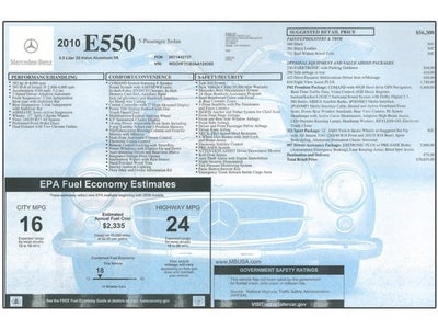 2010 Mercedes-Benz E550 E 550 Luxury