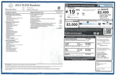 2013 Mercedes-Benz SL550 Roadster