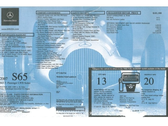 2007 Mercedes-Benz S65 AMG®