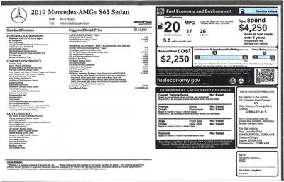 2019 Mercedes-Benz S-Class AMG® S 63