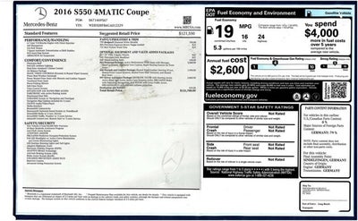 2016 Mercedes-Benz S-Class S 550