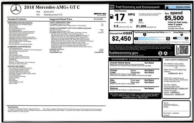 2018 Mercedes-Benz AMG® GT AMG® GT C 'Edition 50'