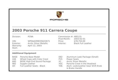 2003 Porsche 911 Carrera Coupe