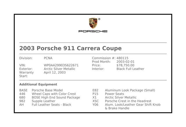 2003 Porsche 911 Carrera Coupe