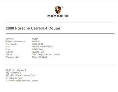 2008 Porsche 911 Carrera 4