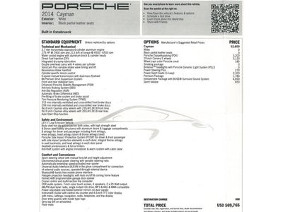 2014 Porsche Cayman 2dr Cpe