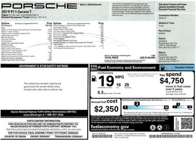 2019 Porsche 911 Carrera T