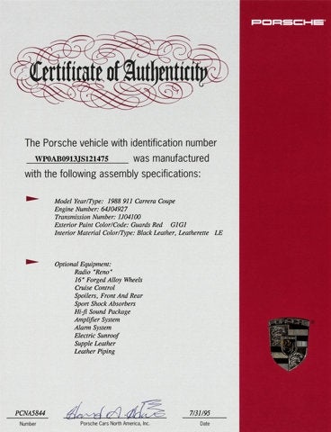 1988 Porsche 911 Carrera