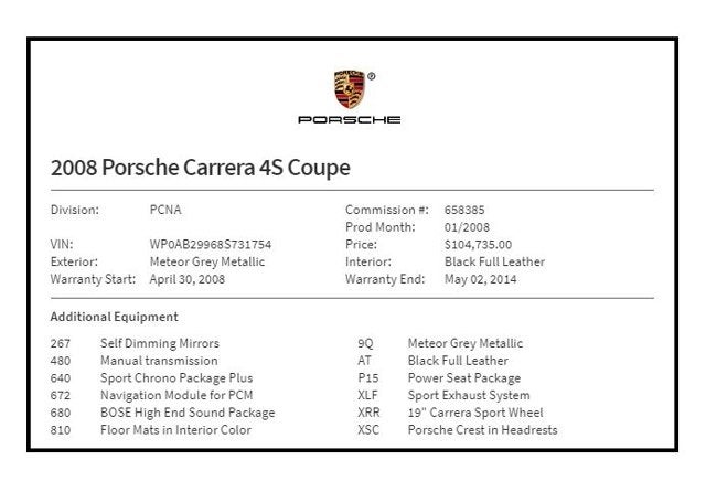 2008 Porsche 911 Carrera 4S