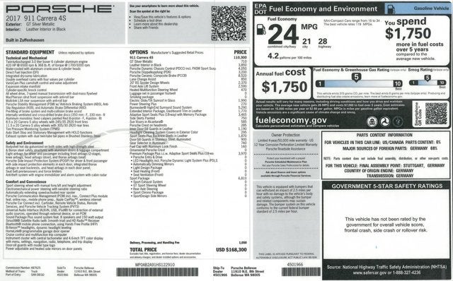 2017 Porsche 911 Carrera 4S Coupe