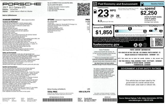 2017 Porsche 911 Carrera GTS