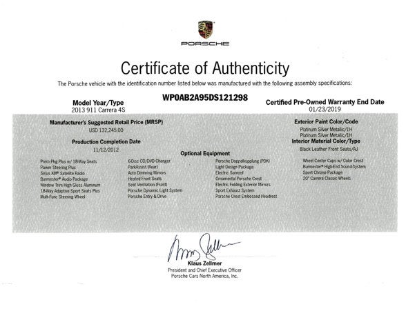 2013 Porsche 911 Carrera 4S