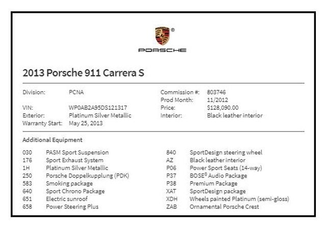 2013 Porsche 911 Carrera S