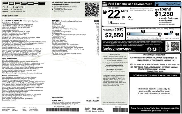 2014 Porsche 911 Carrera S
