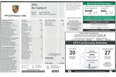 2012 Porsche 911 Carrera S