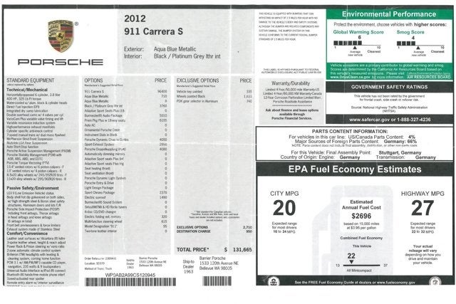 2012 Porsche 911 Carrera S