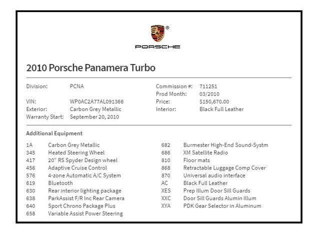 2010 Porsche Panamera Turbo
